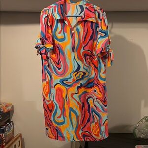 Vibrant Multicolor Abstract Dress